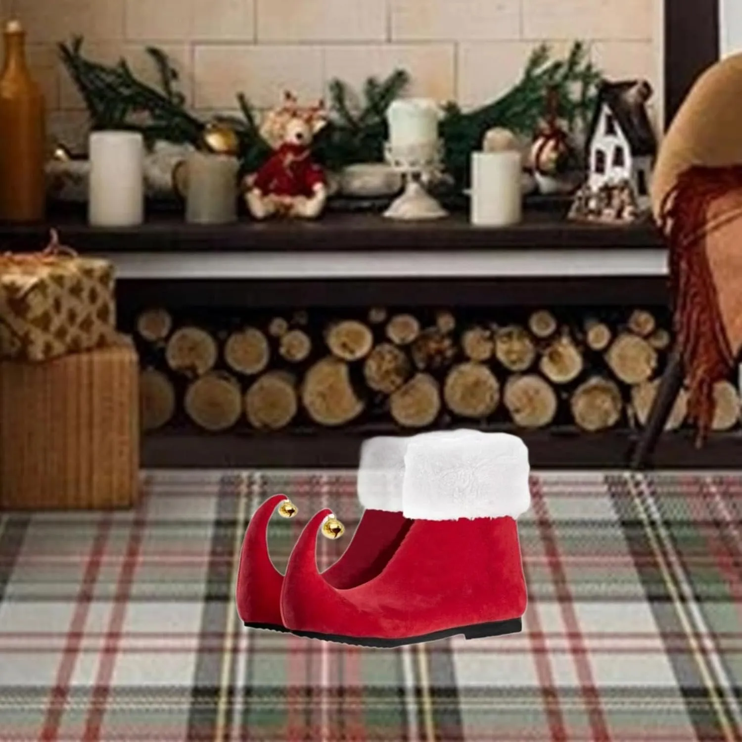 1 Pair of Elf Shoes for Adults Women Men for Holiday Dressing up Celebration, EU 40