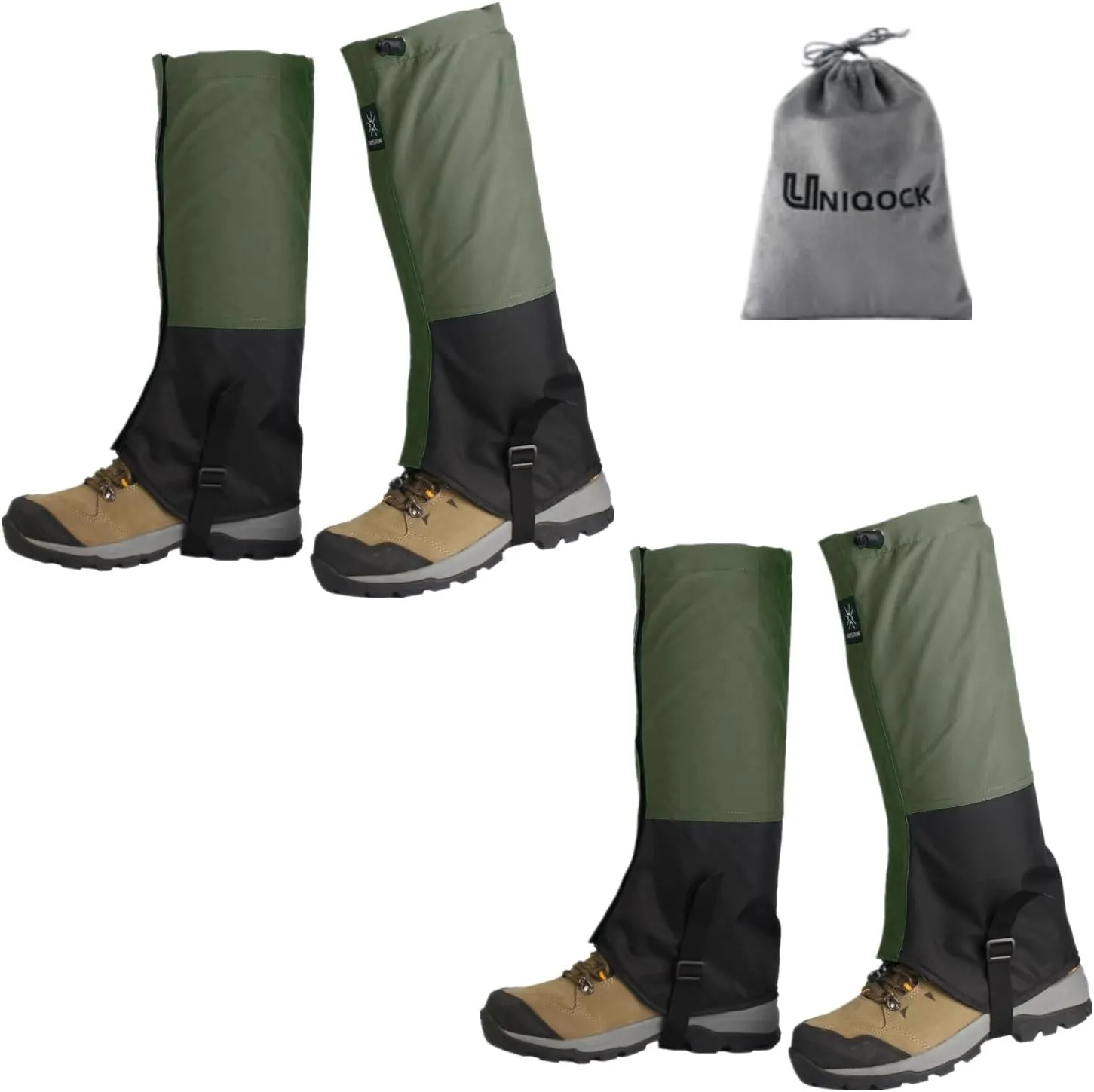 2 Pairs Leg Gaiters Adjustable Shoe Snow Boot Guard Gators for Running Shoe Gaiters, Trail Running Gaiters Sandproof