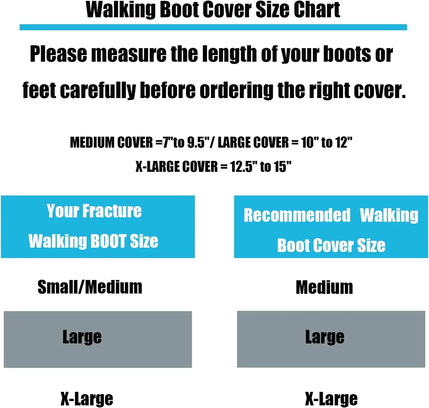 2 pcs Air Cam Walking Boot Covers, Fracture Medical Cast Boots Shoe Covers for Broken Foot Ankle Recovery With Waterproof Anti-slip and Washable (X-Large)
