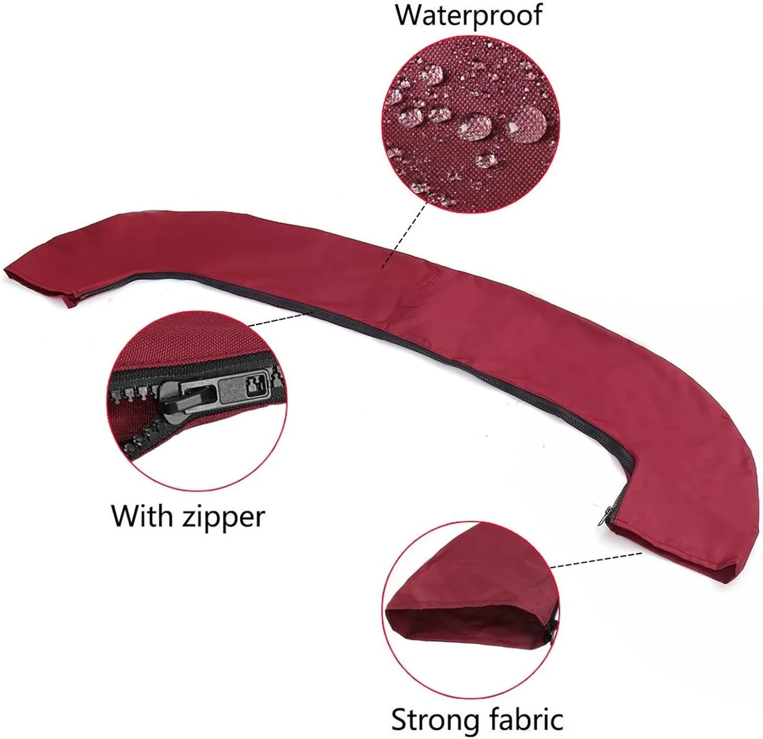 3 Bow Bimini Top Boot Cover 600D Waterproof Anti-UV Dust-Proof Marine Cover Boat Accessories(54-60)