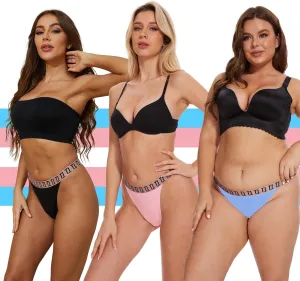 3 Pack-Tucking Thongs Gaff Panties for Transgender Women MTF, Comfy, Flatten Hidden