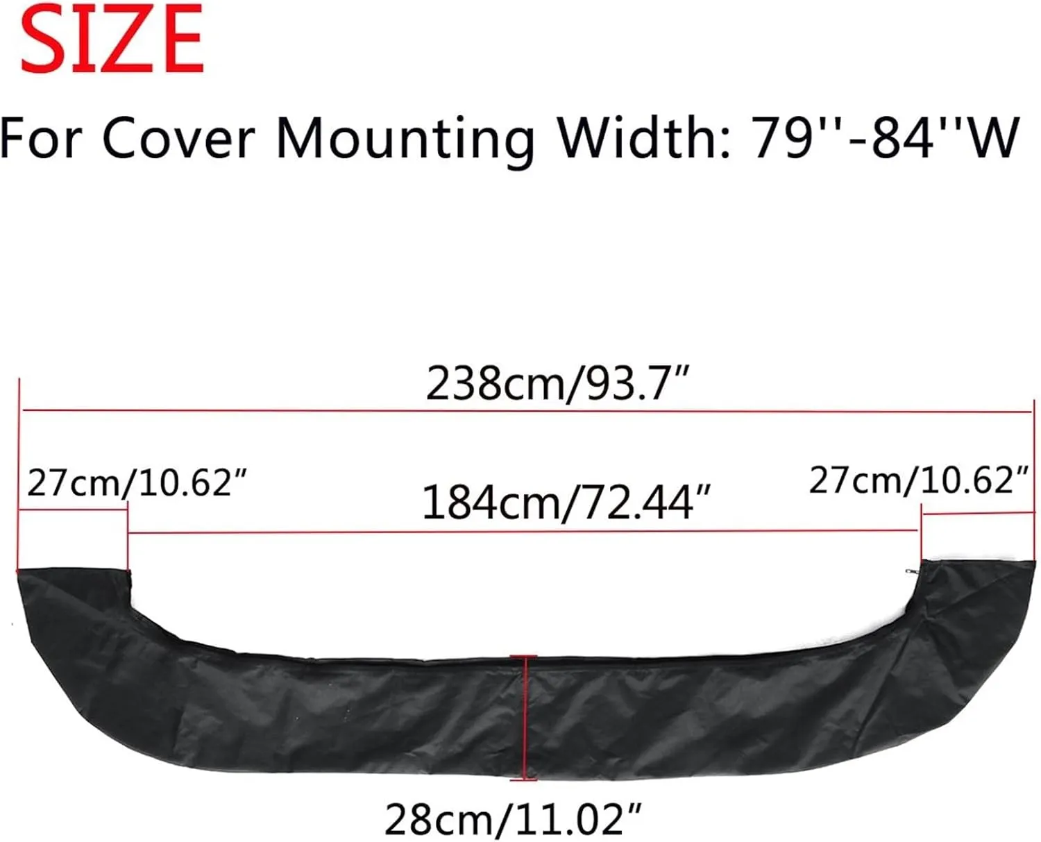4 Bow Bimini Top Boot Cover 600D Waterproof Bimini Boat Top Boot Canopy Storage Cover Anti-UV Dust-Proof(79-84)