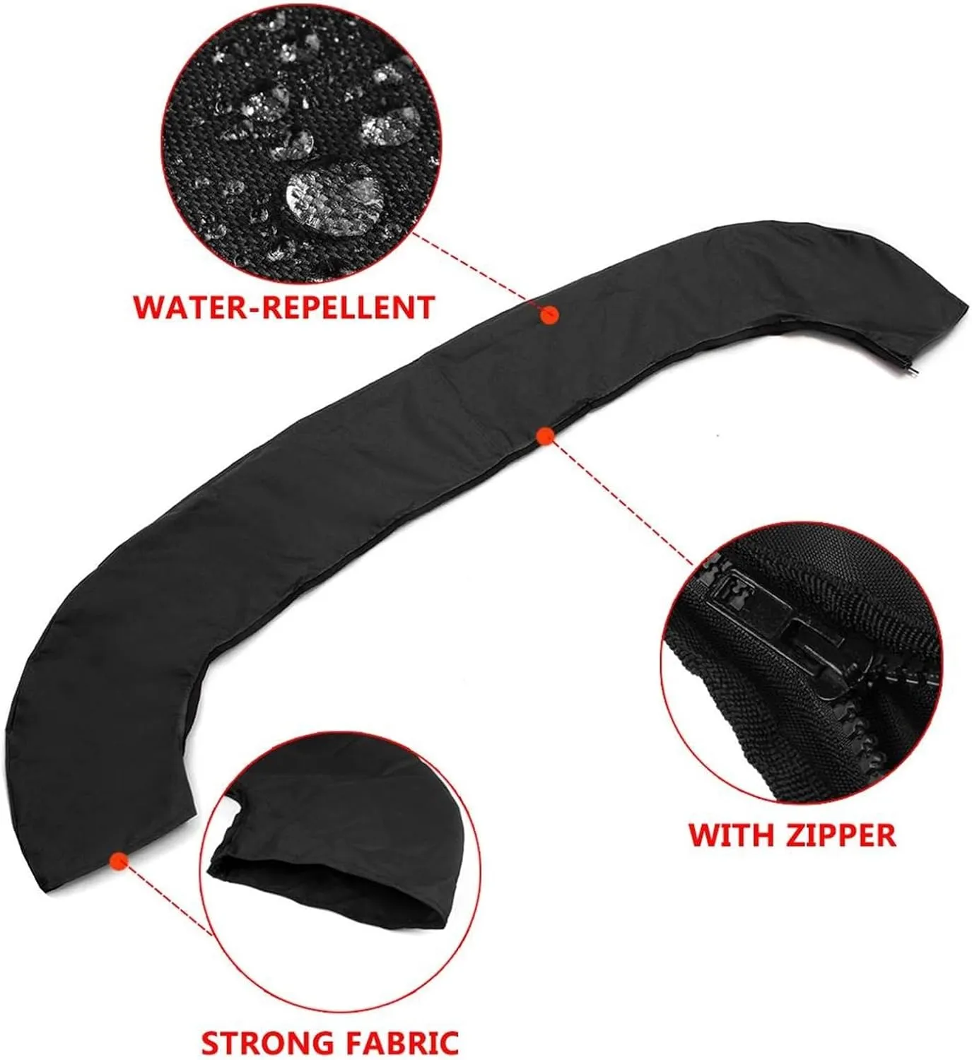 4 Bow Bimini Top Boot Cover 600D Waterproof Bimini Boat Top Boot Canopy Storage Cover Anti-UV Dust-Proof(91-103)
