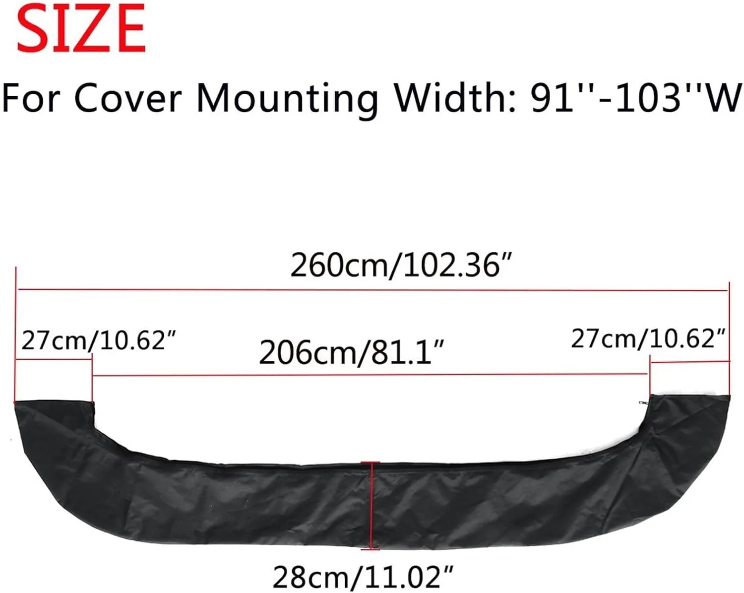 4 Bow Bimini Top Boot Cover 600D Waterproof Bimini Boat Top Boot Canopy Storage Cover Anti-UV Dust-Proof(91-103)