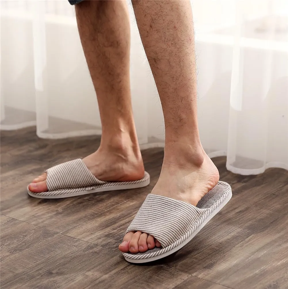4 Pairs Spa Slippers - Non Slip Disposable Slippers for Guests, Men & Women - Washable & Travel Friendly