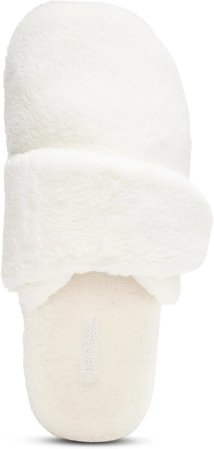 Aetrex Women's Mandy Orthopedic Closed Toe Comfy Slippers - Adjustable Memory Foam Fuzzy Slippers