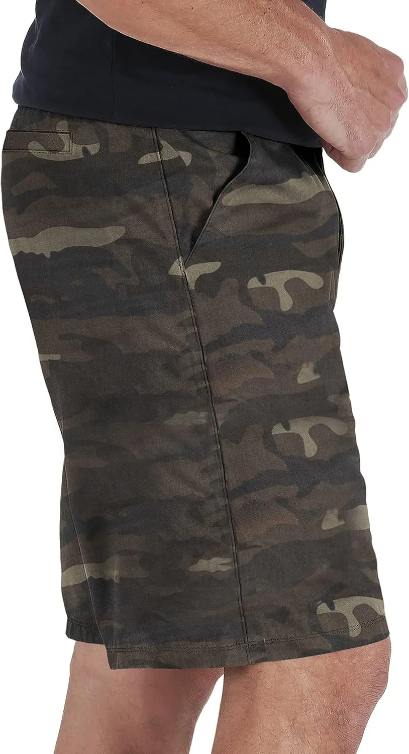 Agile Mens Casual Summer Flat Front Essential Stretch Shorts/Cargo Shorts with Pockets