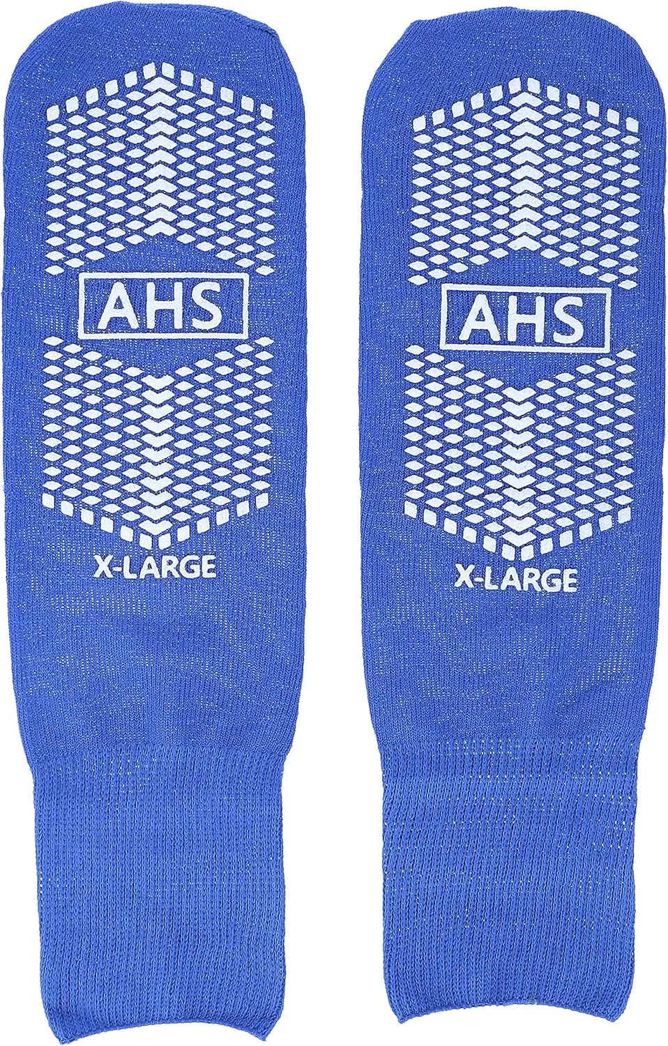 AHS Slipper Socks | Blue X-Large Polyester-Spandex Knit Grip Socks with Elastic Cuff | Pack of 6 Non Skid Socks
