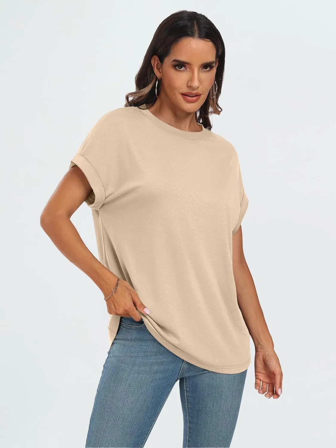 AUTOMET Womens Summer Tops Oversized Short Sleeve Business Casual T Shirts Trendy Fashion Clothes Spring Outfits 2025