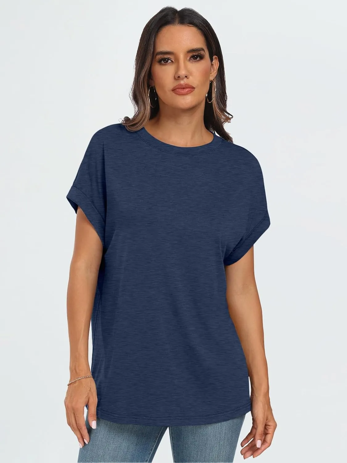 AUTOMET Womens Summer Tops Oversized Short Sleeve Business Casual T Shirts Trendy Fashion Clothes Spring Outfits 2025