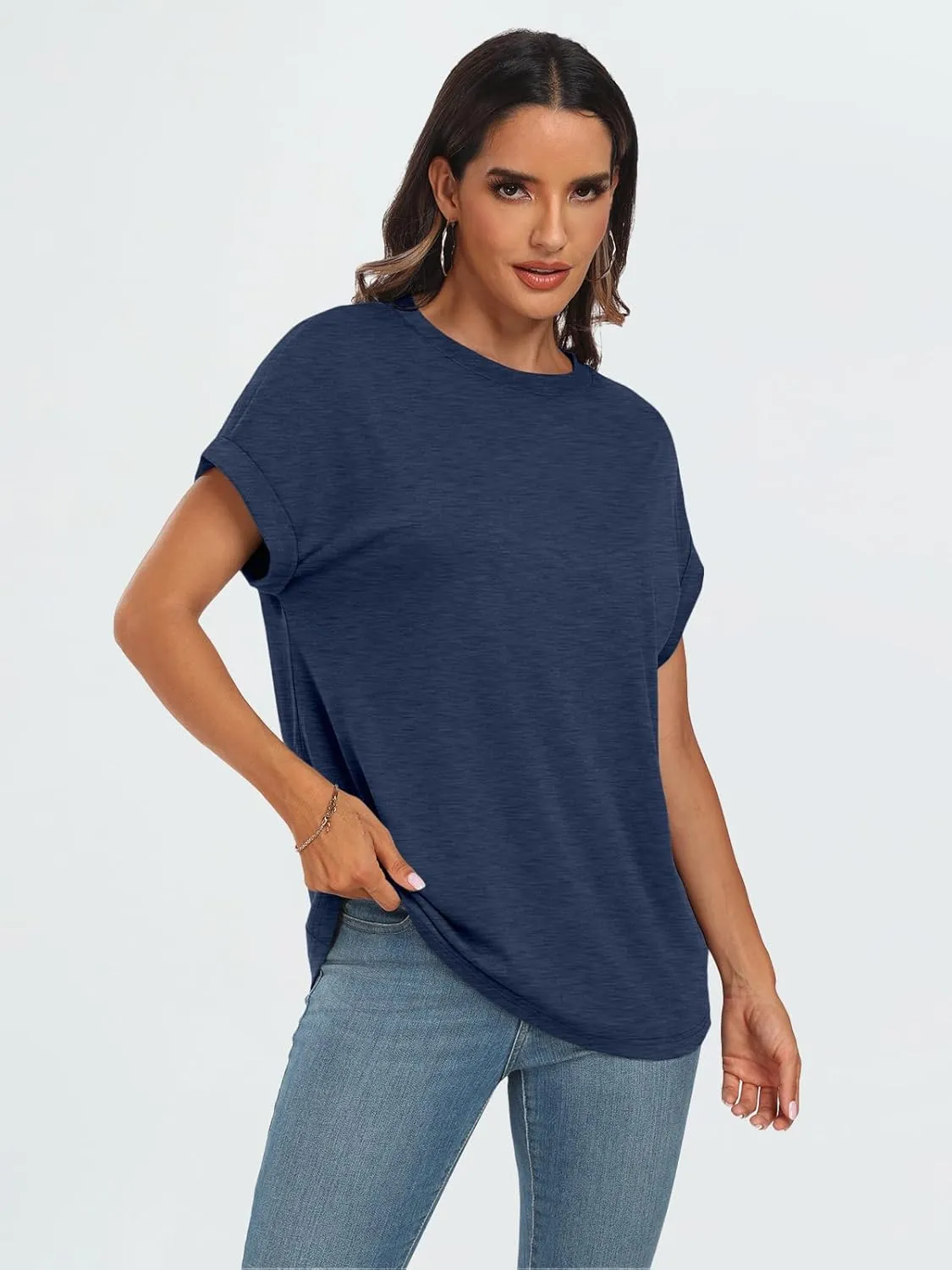AUTOMET Womens Summer Tops Oversized Short Sleeve Business Casual T Shirts Trendy Fashion Clothes Spring Outfits 2025