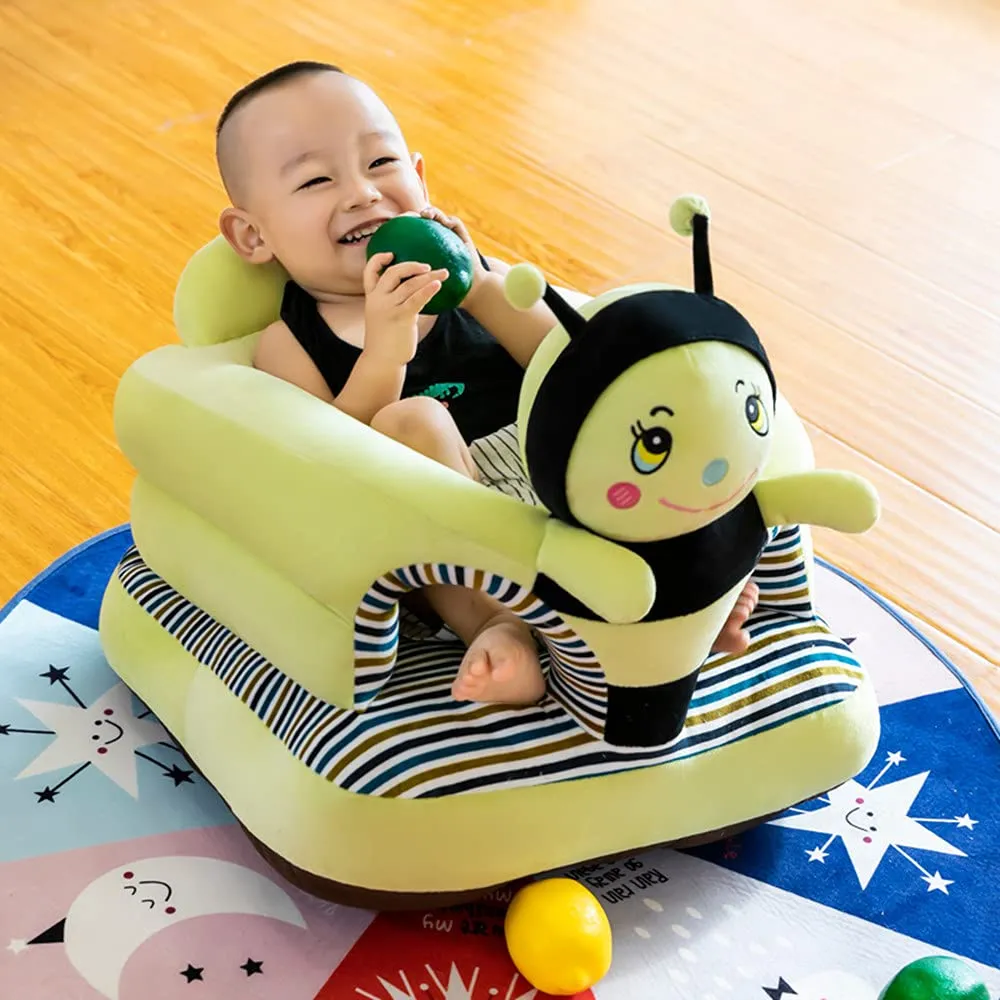 Baby Support Seat, Cute Baby Sofa Chair for Sitting Up, Comfy Plush Infant Seats (Honeybee,W17.5 x H17.5)