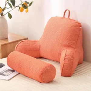 Back Support Reading Cushion Bed Support Reading Pillow Lumbar Pillow, Comfortable Full Support Pillow for Relaxing, Reading, Gaming, Watching TV(Tangerine)