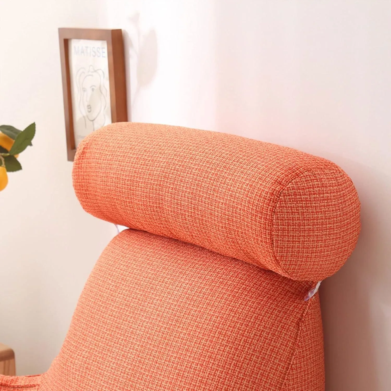 Back Support Reading Cushion Bed Support Reading Pillow Lumbar Pillow, Comfortable Full Support Pillow for Relaxing, Reading, Gaming, Watching TV(Tangerine)