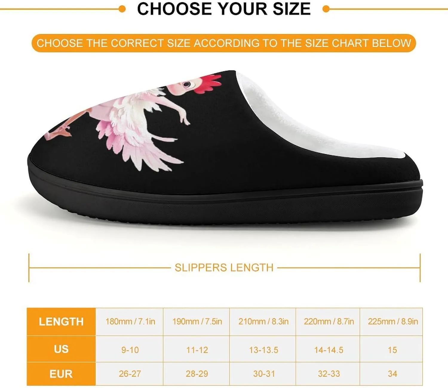 Ballerina Chicken Cute Cotton Slippers Anti-slip House Shoes Funny Slipper Indoor Outdoor