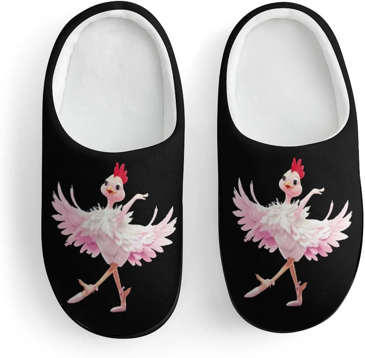 Ballerina Chicken Cute Cotton Slippers Anti-slip House Shoes Funny Slipper Indoor Outdoor
