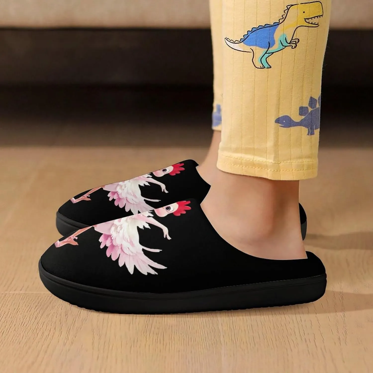 Ballerina Chicken Cute Cotton Slippers Anti-slip House Shoes Funny Slipper Indoor Outdoor