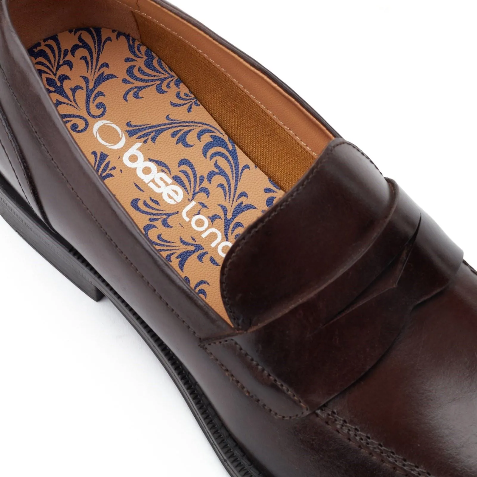 Base London Men's Kennedy Slip On Loafer in Dark Brown