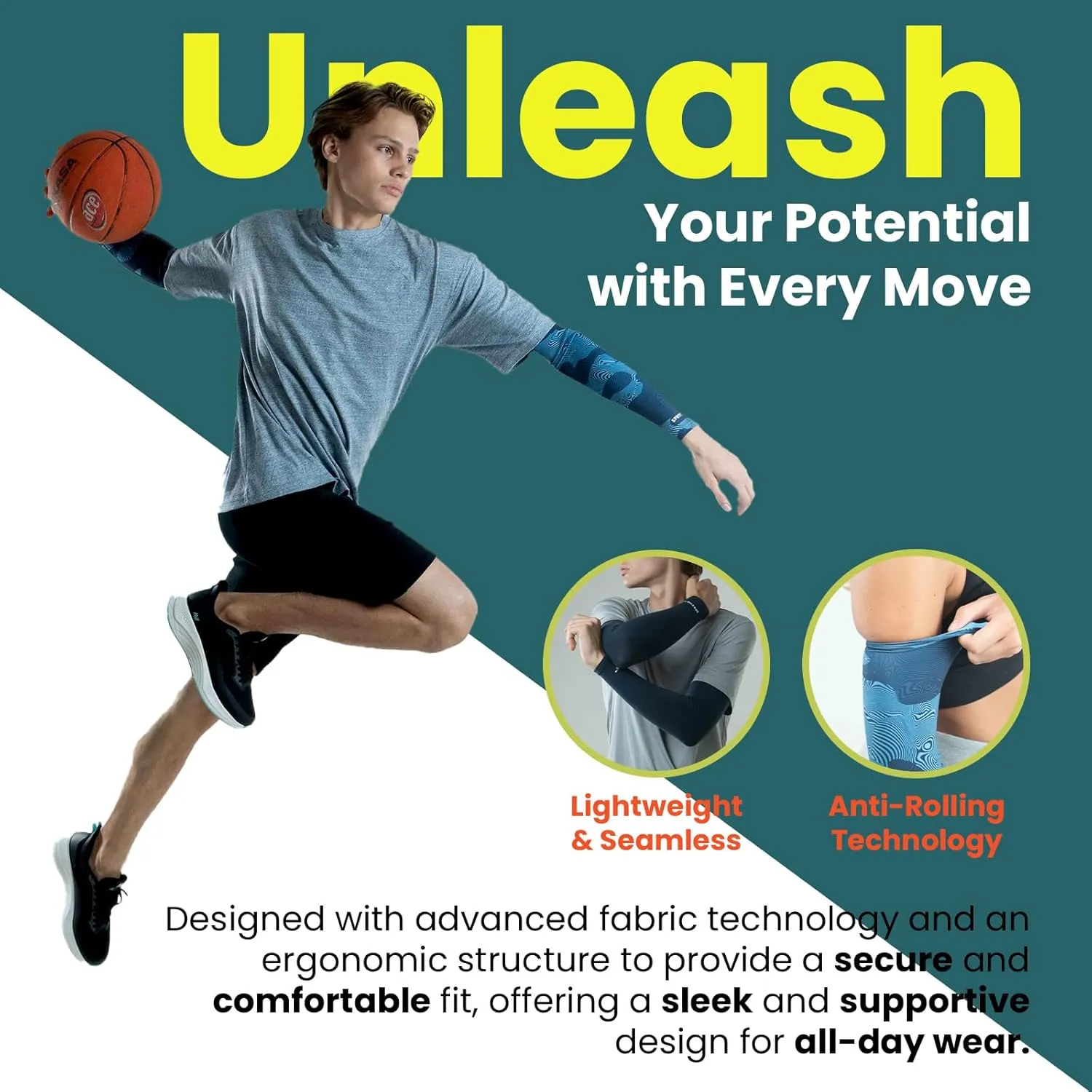 Basketball Shooter Arm Sleeves for Men Cooling Womens UV Protection Comfy Compression Sleeves Outdoor Sports S to 3XL