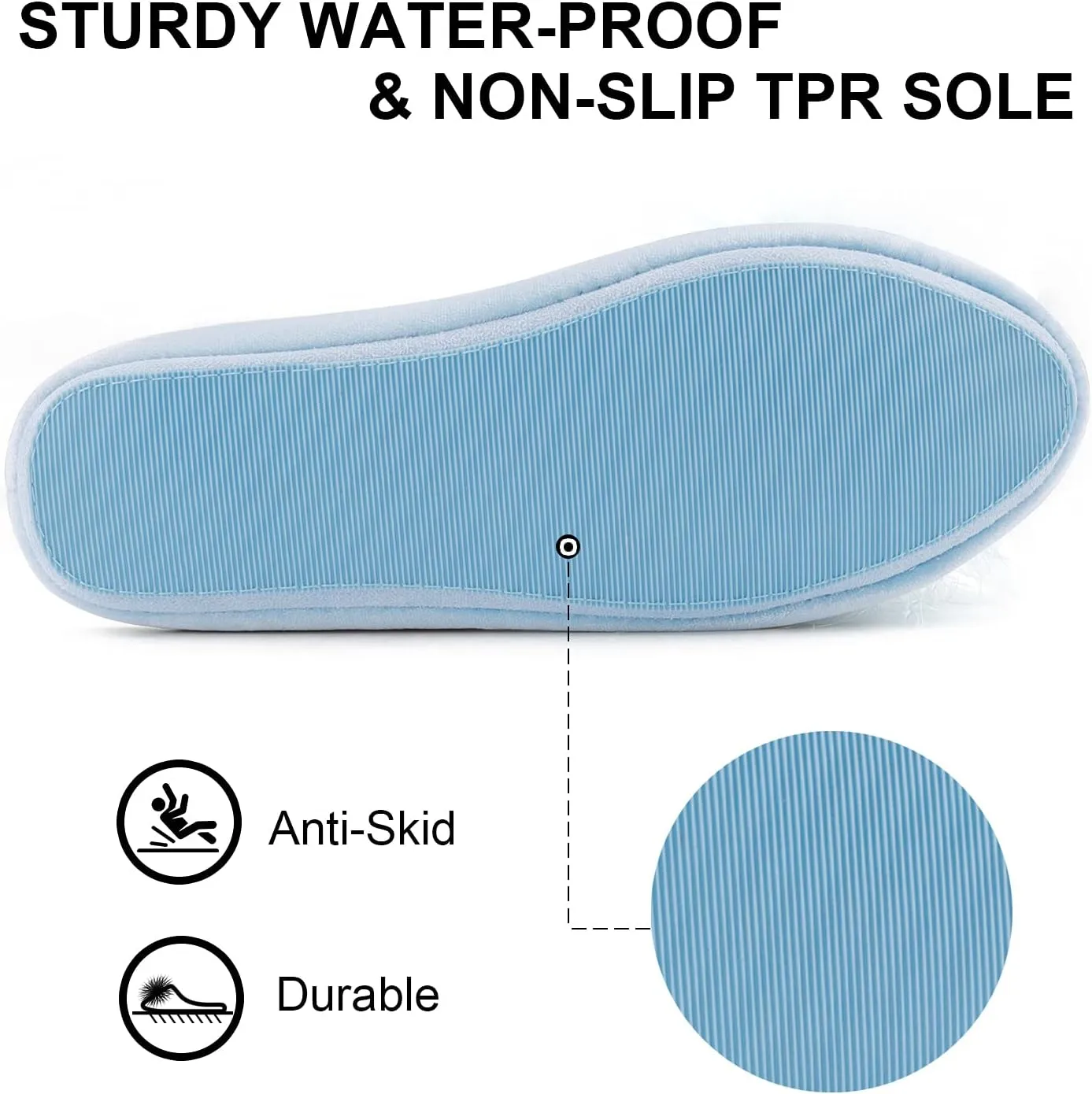 BCTEX COLL Women's Cozy Velvet Memory Foam House Slipper, Ladies Fuzzy Bedroom Slipper Non-slip Sole