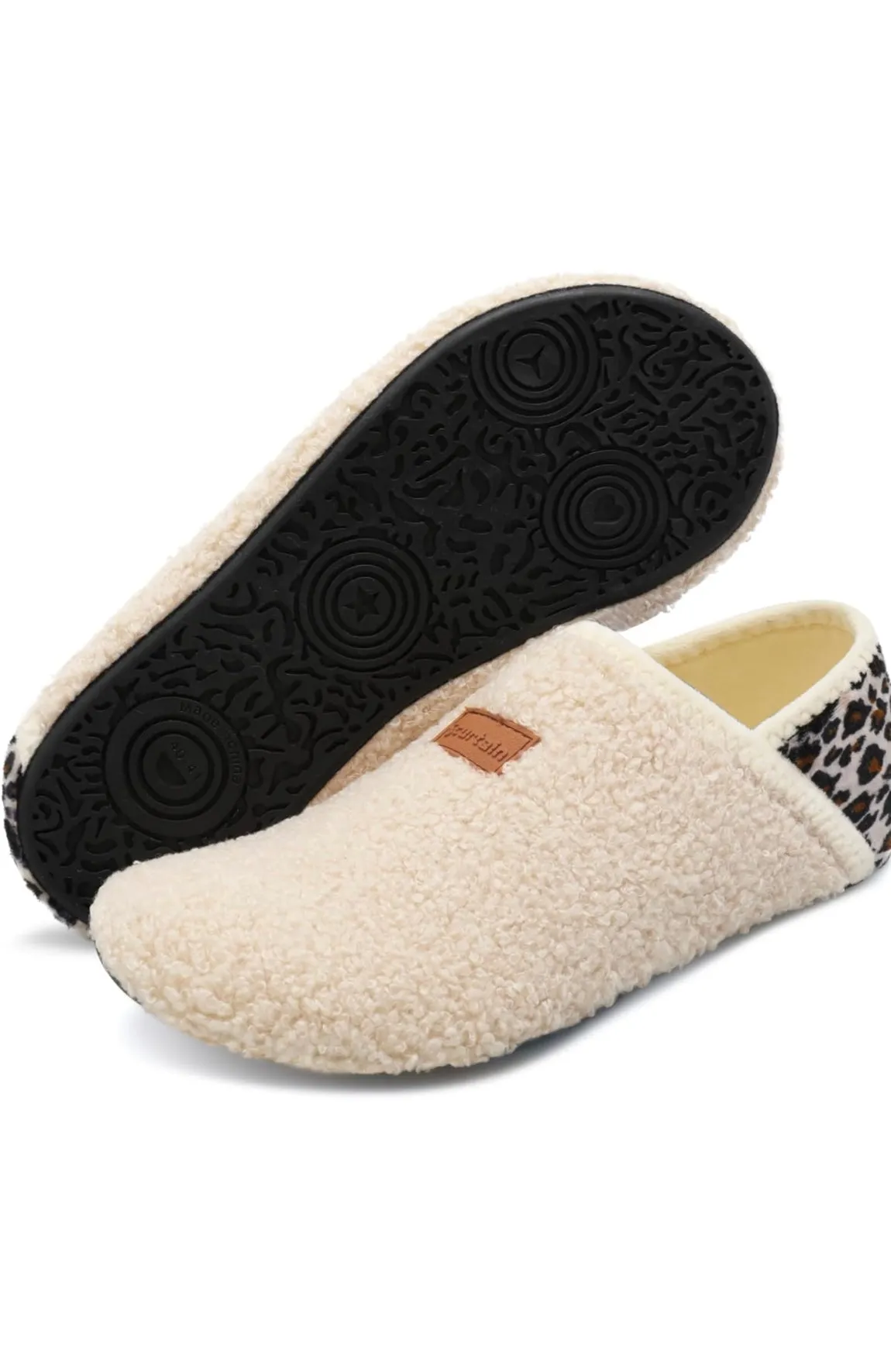 Beige & Leopard Slippers