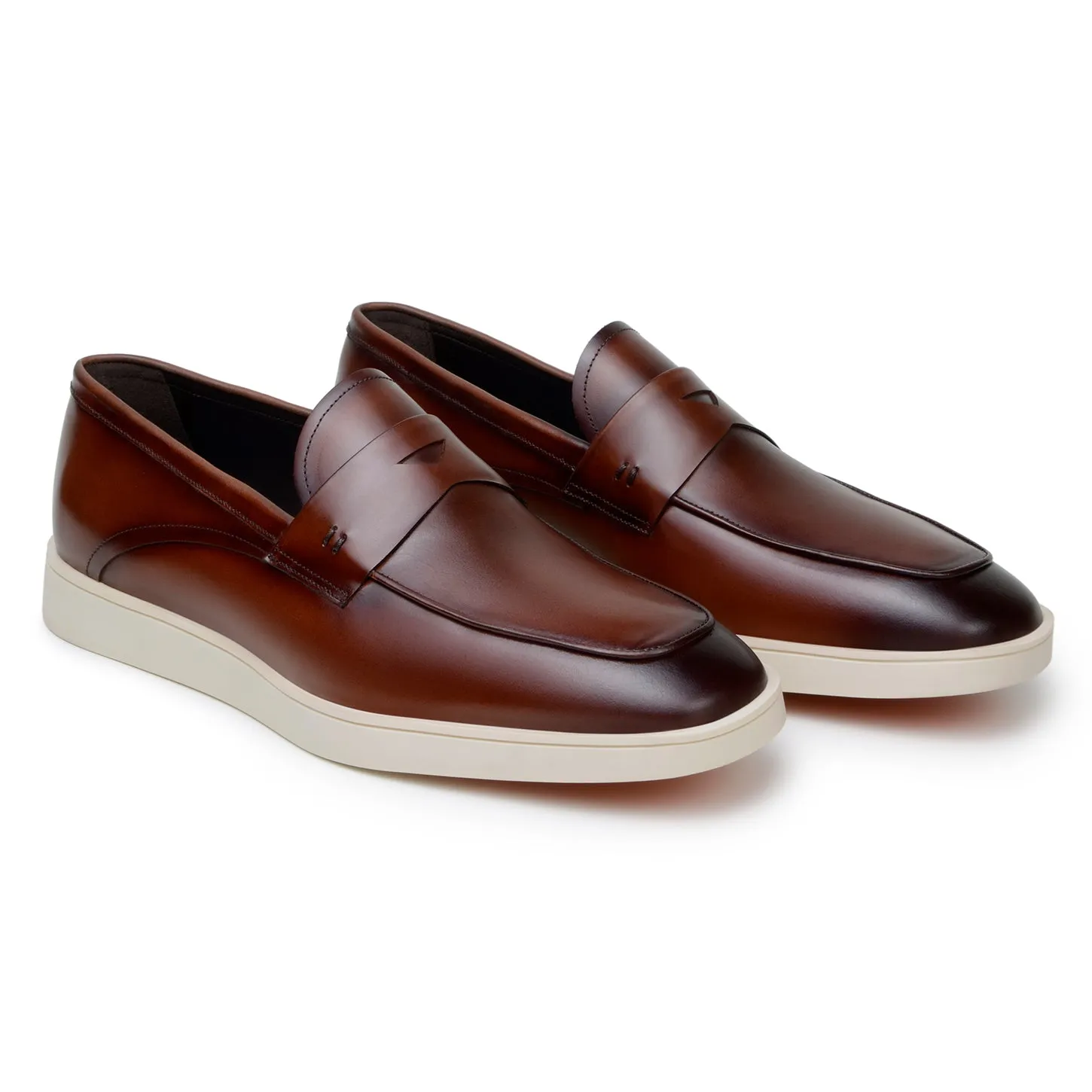 Belvedere Maurizio in Cognac Nappa Leather Hybrid Penny Loafer