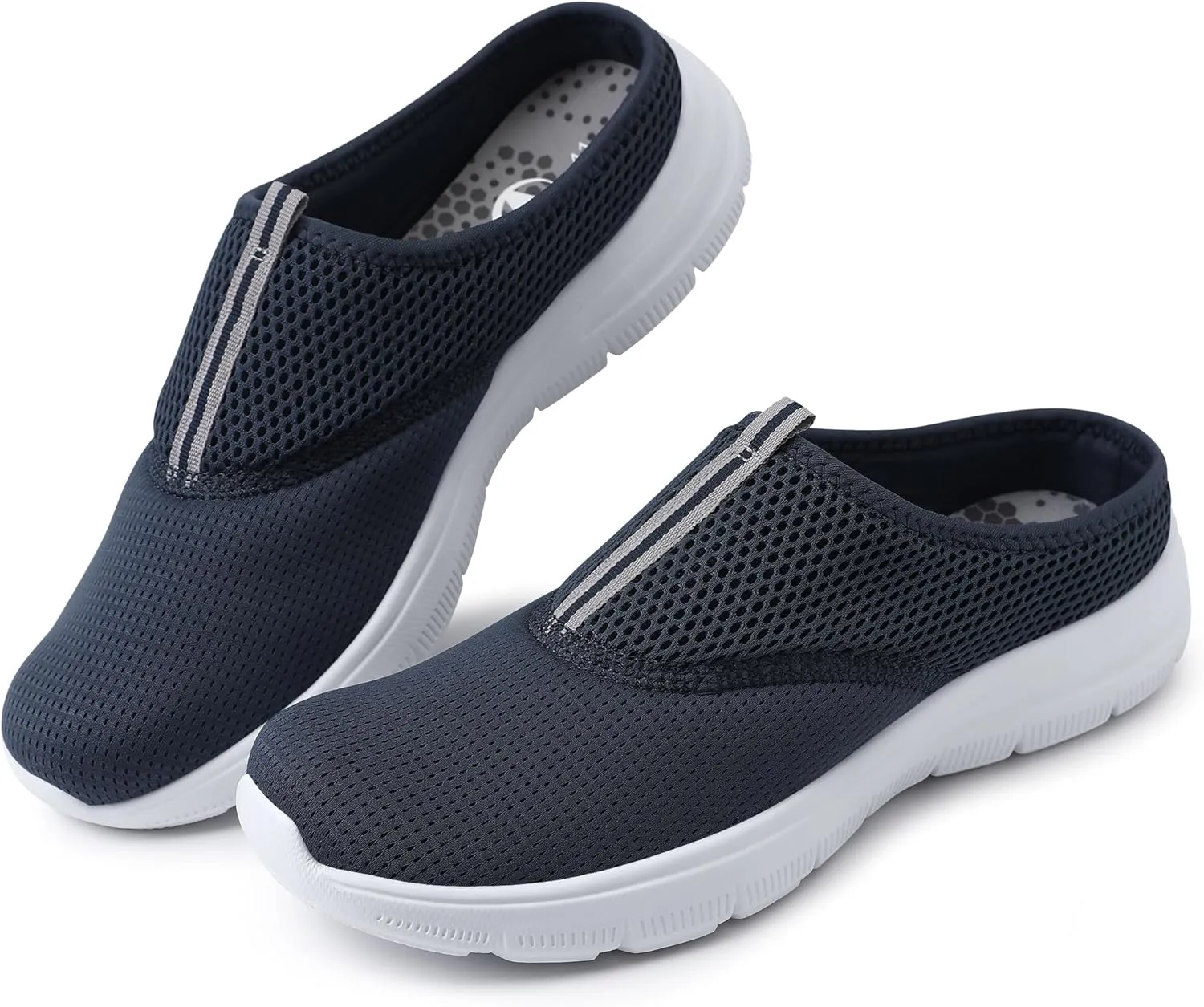 Bigwow Men's Slippers Breathable Mesh Slip On Non-Slip Slides with Memory Foam Casual House Slippers Soft Comfy Lightweight Indoor Outdoor Shoes for Men