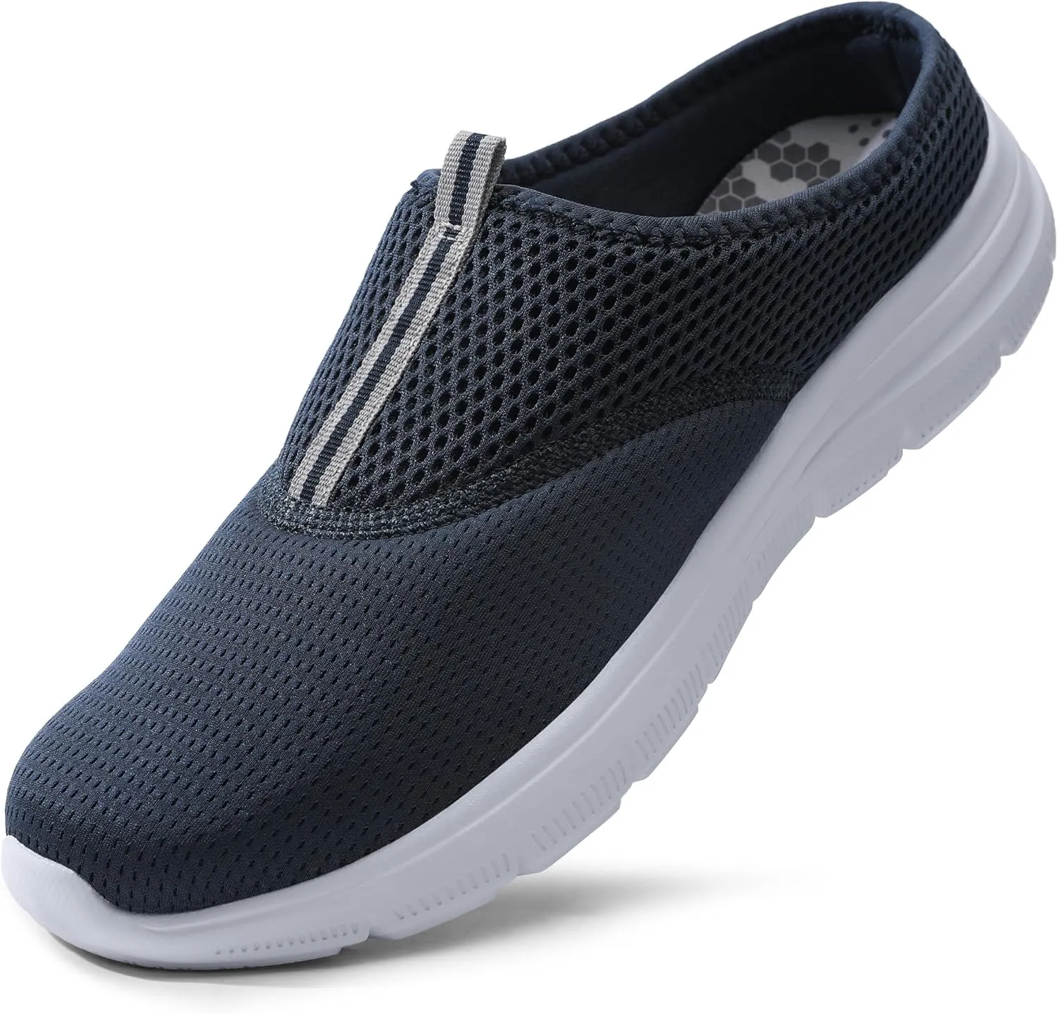 Bigwow Men's Slippers Breathable Mesh Slip On Non-Slip Slides with Memory Foam Casual House Slippers Soft Comfy Lightweight Indoor Outdoor Shoes for Men