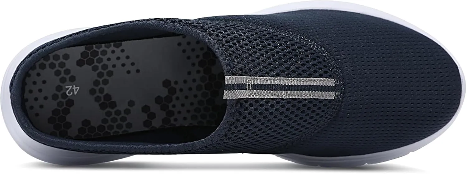 Bigwow Men's Slippers Breathable Mesh Slip On Non-Slip Slides with Memory Foam Casual House Slippers Soft Comfy Lightweight Indoor Outdoor Shoes for Men