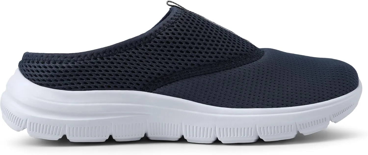 Bigwow Men's Slippers Breathable Mesh Slip On Non-Slip Slides with Memory Foam Casual House Slippers Soft Comfy Lightweight Indoor Outdoor Shoes for Men