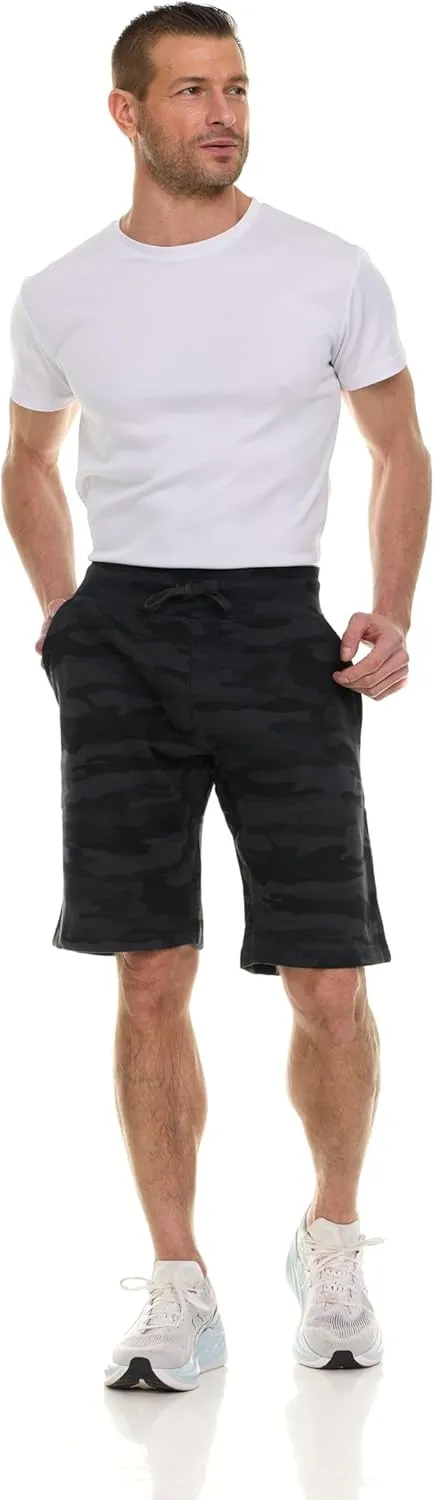 BILLIONHATS Mens Fleece Lined Shorts, 11 Inch Comfy Lounge, Wholesale Bulk Multipack for Donations, Charities, and Shelters