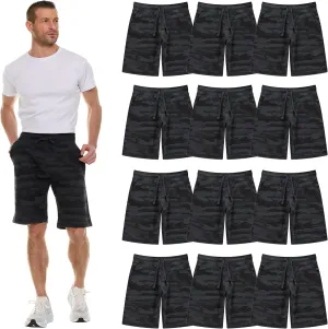 BILLIONHATS Mens Fleece Lined Shorts, 11 Inch Comfy Lounge, Wholesale Bulk Multipack for Donations, Charities, and Shelters