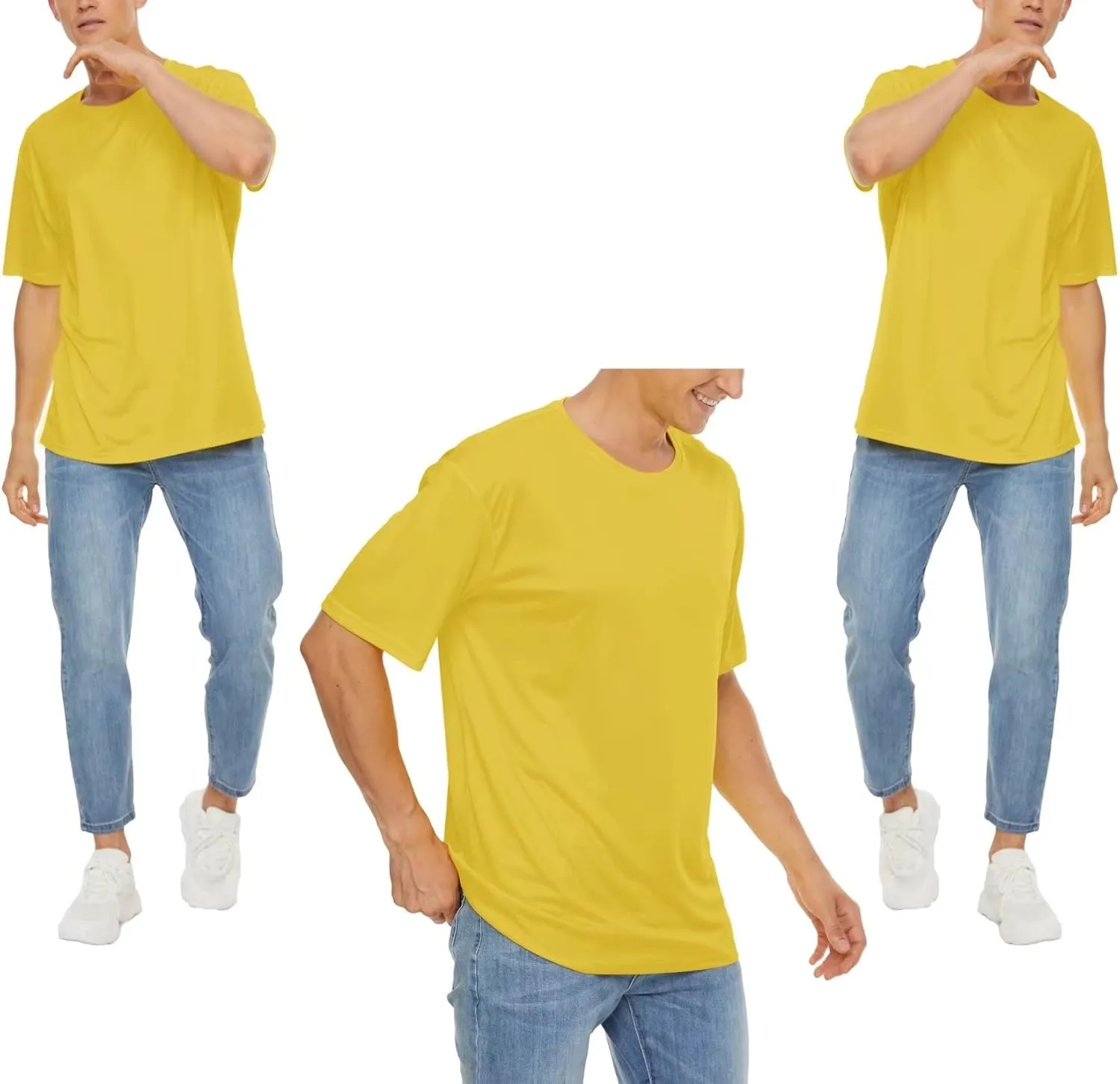 BIYLACLESEN Men's Sun Protection Short Sleeve T-Shirt UPF 50  Breathable Quick-Dry Performance Shirts Athletic Runing Top