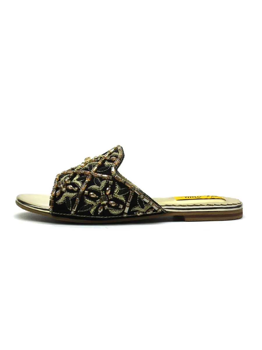 Black Fancy Slipper