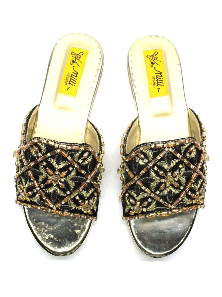 Black Fancy Slipper