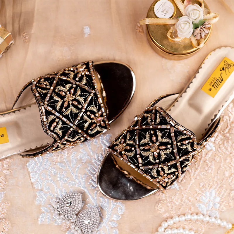 Black Fancy Slipper