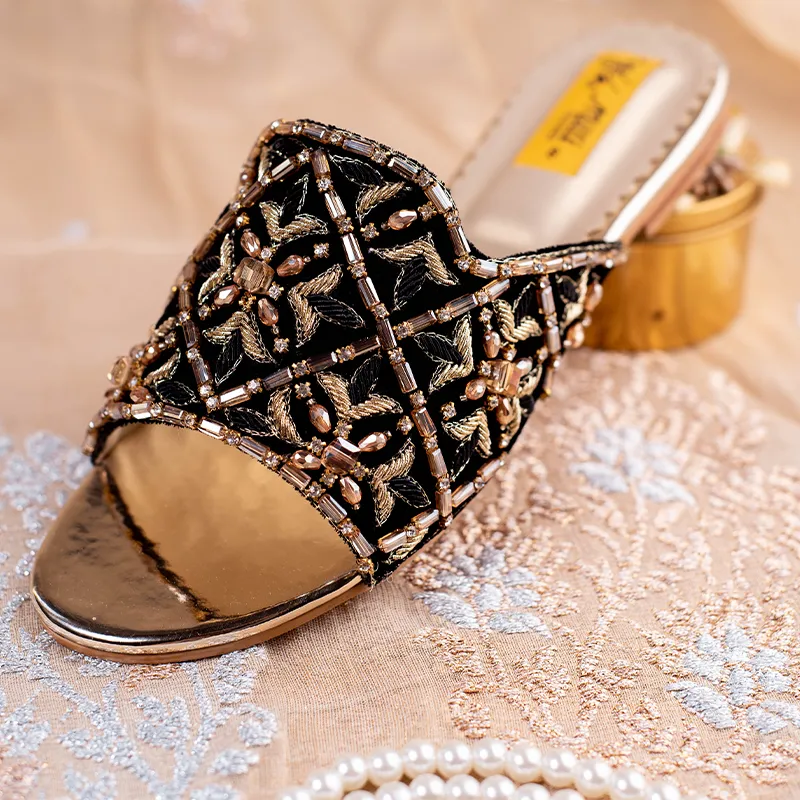 Black Fancy Slipper