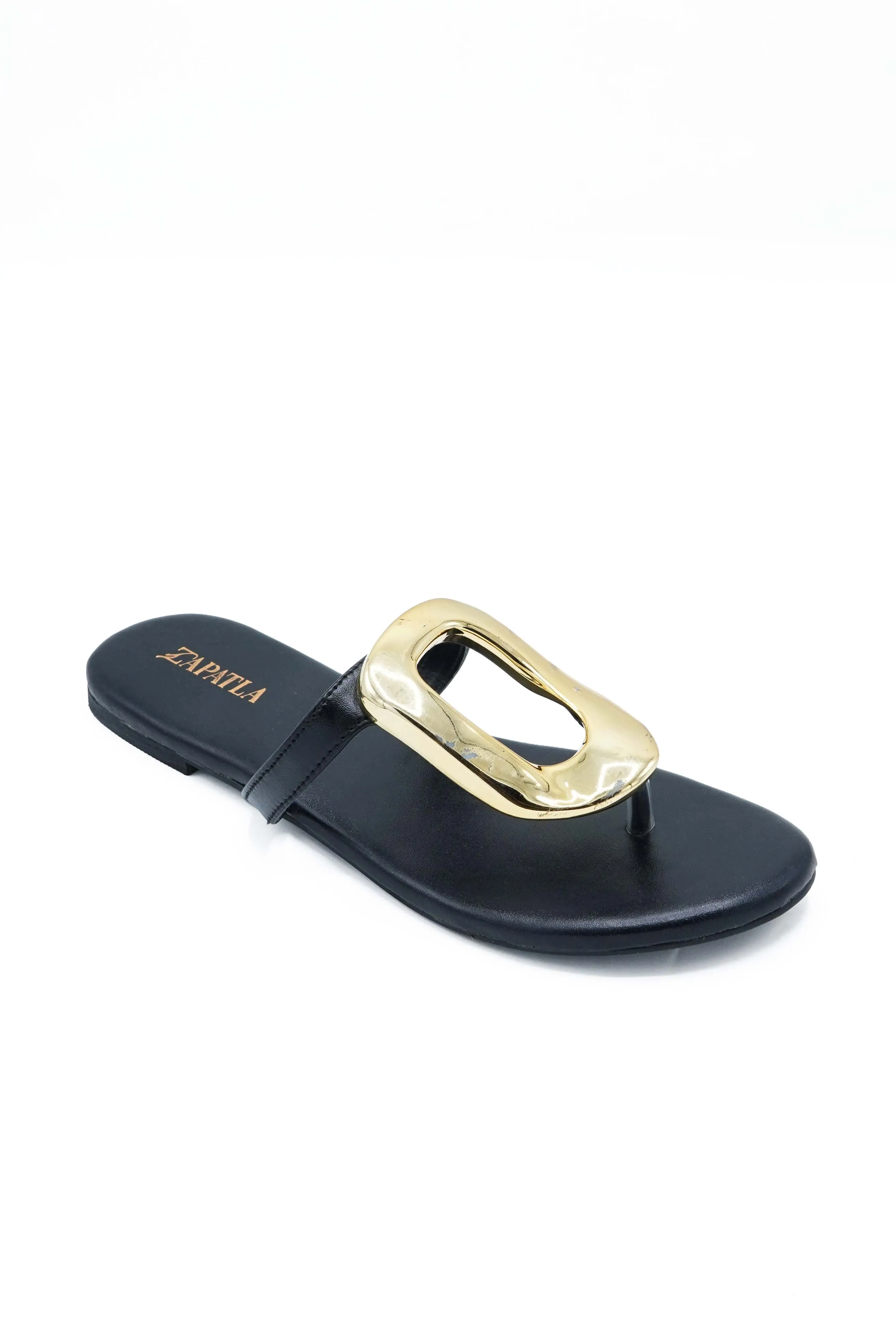 Black Thong Buckle Slide ZF-121