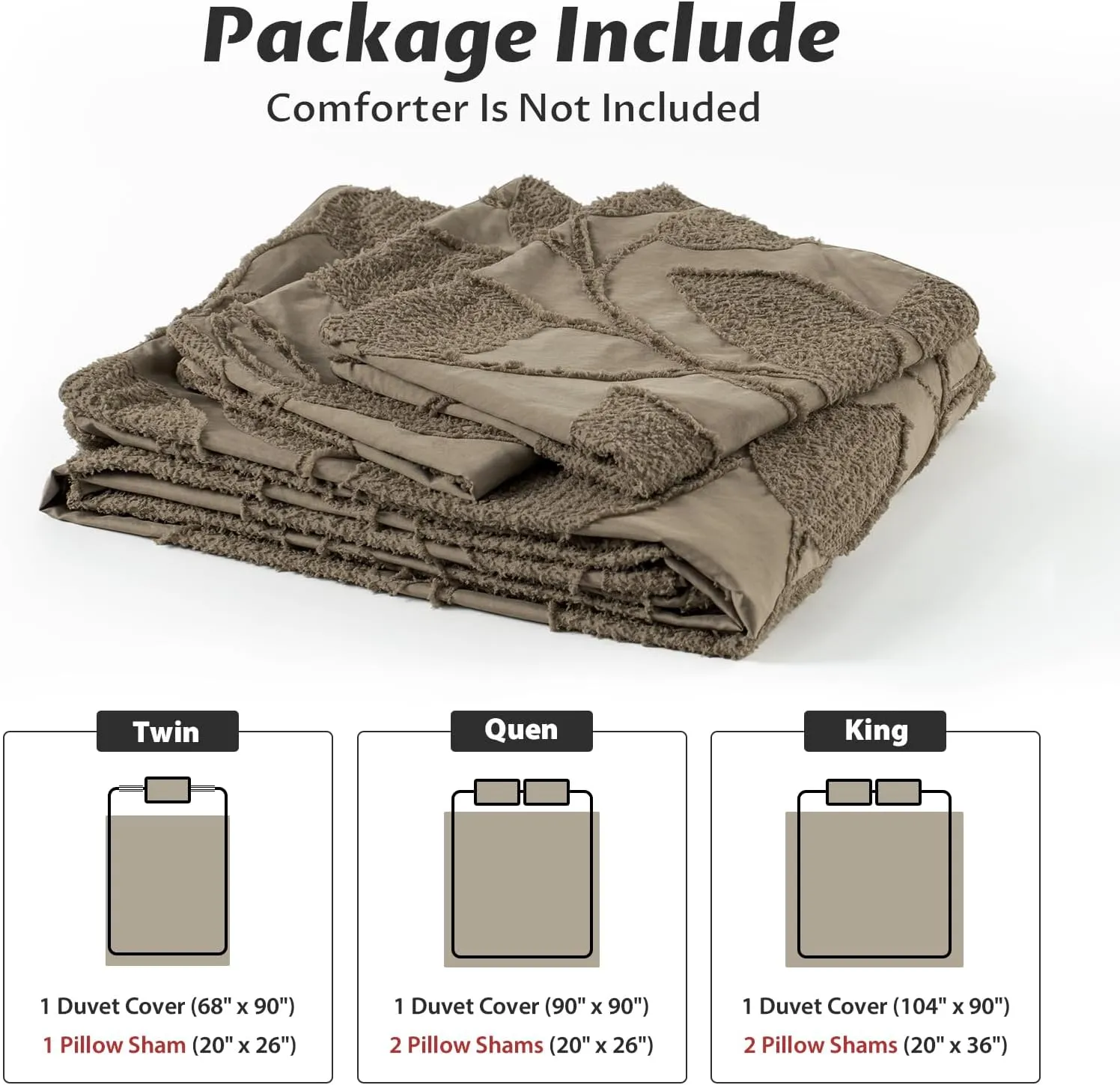 Boho Duvet Cover Set Twin/Twin XL Size - 1 Duvet Cover with 1 Pillow Sham, 2 Pieces Bedding Set with 8 Corner Ties, 7 Buttons, Soft Shabby Chic Leaf Jacquard Duvet Covers (Brown, 68"x90")