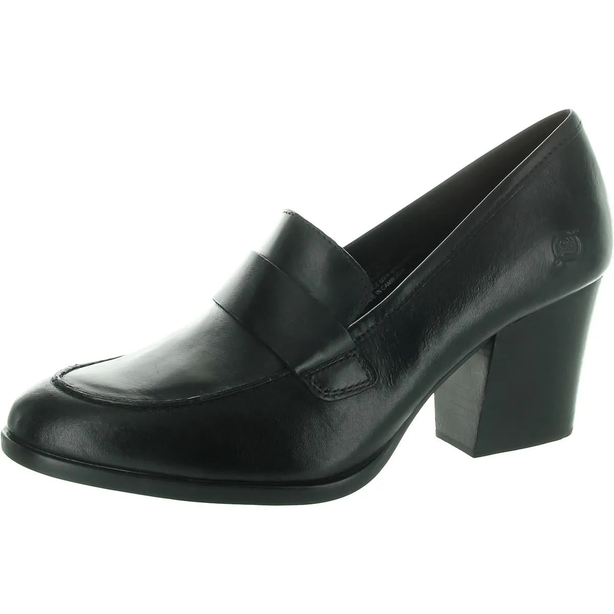 Born Womens Ellison Cushioned Footbed Leather Loafer Heels