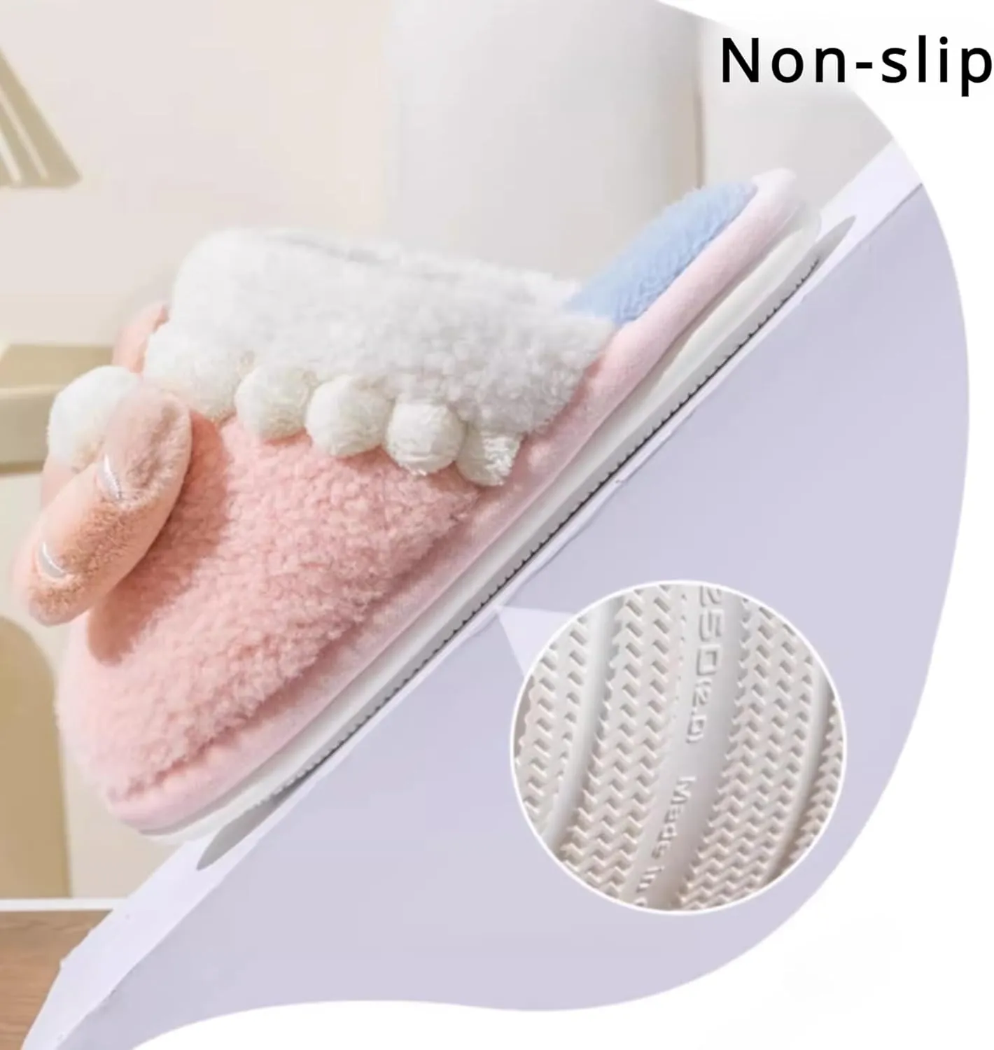 Bow Slippers for Women Indoor Cute Bow Tie House Slippers Plush Slides Shoes Soft Non-Slip Sole Slip On Slippers with Bows Winter Warm Couple Home Cotton Slippers Bedroom Slippers Outdoor