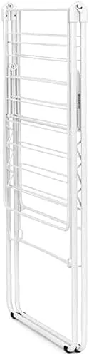 Brabantia HangOn Laundry Drying Rack (67ft / Fresh White) Compact, Foldaway, Adjustable Indoor Stainless Steel Clothes Horse