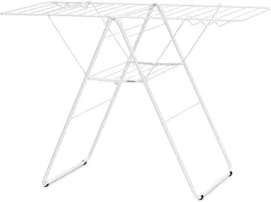 Brabantia HangOn Laundry Drying Rack (67ft / Fresh White) Compact, Foldaway, Adjustable Indoor Stainless Steel Clothes Horse