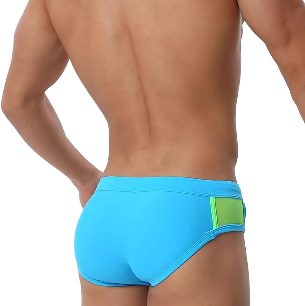 Brand Sexy Men Swimwear Padded Mens Swim Briefs Front Removable Pad Push Up Cup Gay Bikini Bottom