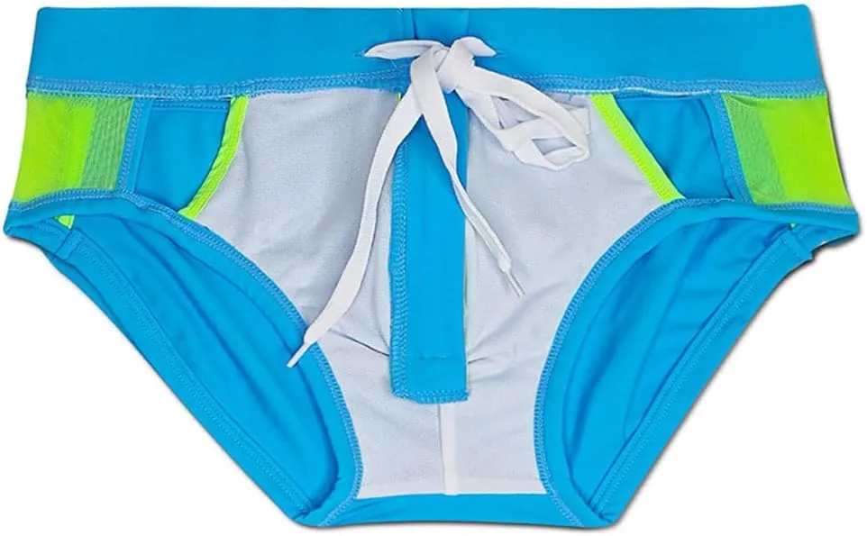 Brand Sexy Men Swimwear Padded Mens Swim Briefs Front Removable Pad Push Up Cup Gay Bikini Bottom