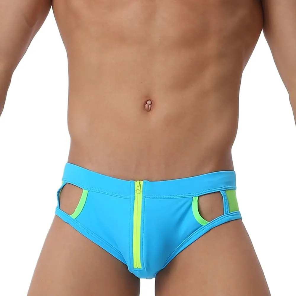 Brand Sexy Men Swimwear Padded Mens Swim Briefs Front Removable Pad Push Up Cup Gay Bikini Bottom
