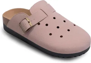 Breathable Women’s Clogs Ventilated Hollow Design Mules with Soft Cork Footbed and Arch Support