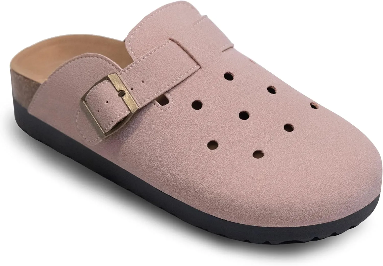 Breathable Women’s Clogs Ventilated Hollow Design Mules with Soft Cork Footbed and Arch Support