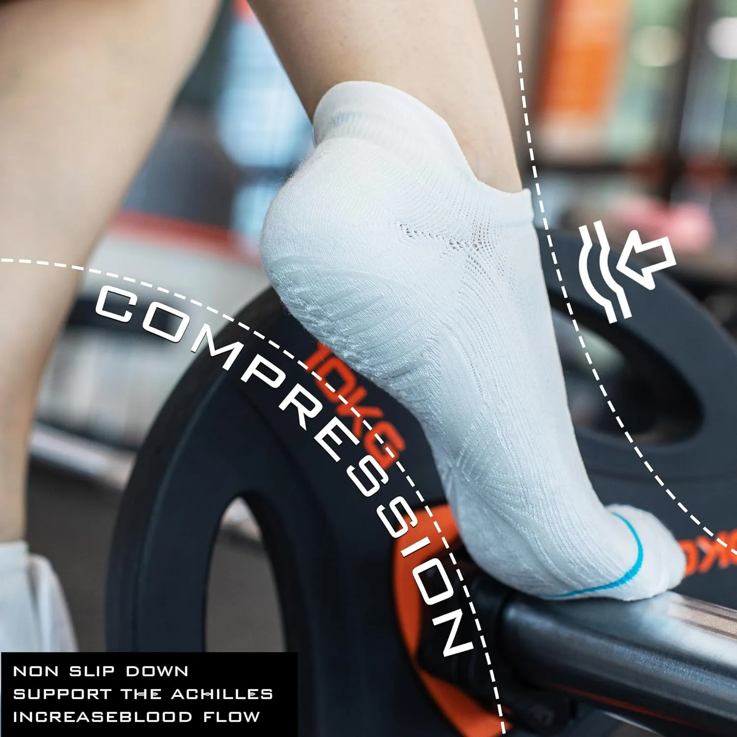 BRISIRA Bamboo Viscose Non Slip Pilates Socks Men Women No Show Grip Compression Thick Cushion Yoga Barre Grippy Ankle