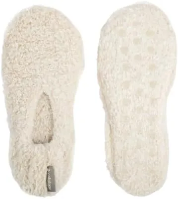 Brookstone Plush Footies - Slippers with Memory Foam Insole - Ultra-Soft Sherpa Footies for Indoor Wear, Non-Skid Sole, One-Size-Fits-Most, Machine Washable Slippers for Women